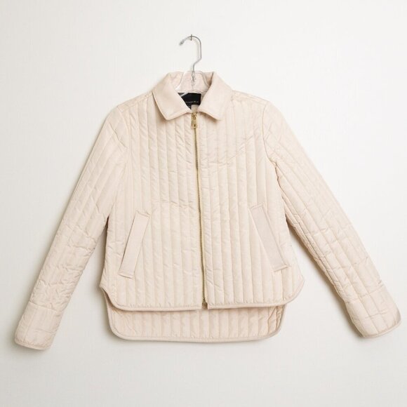 Banana Republic  Quilted Jacket Barn Water Resistant Ivory - Picture 2 of 16